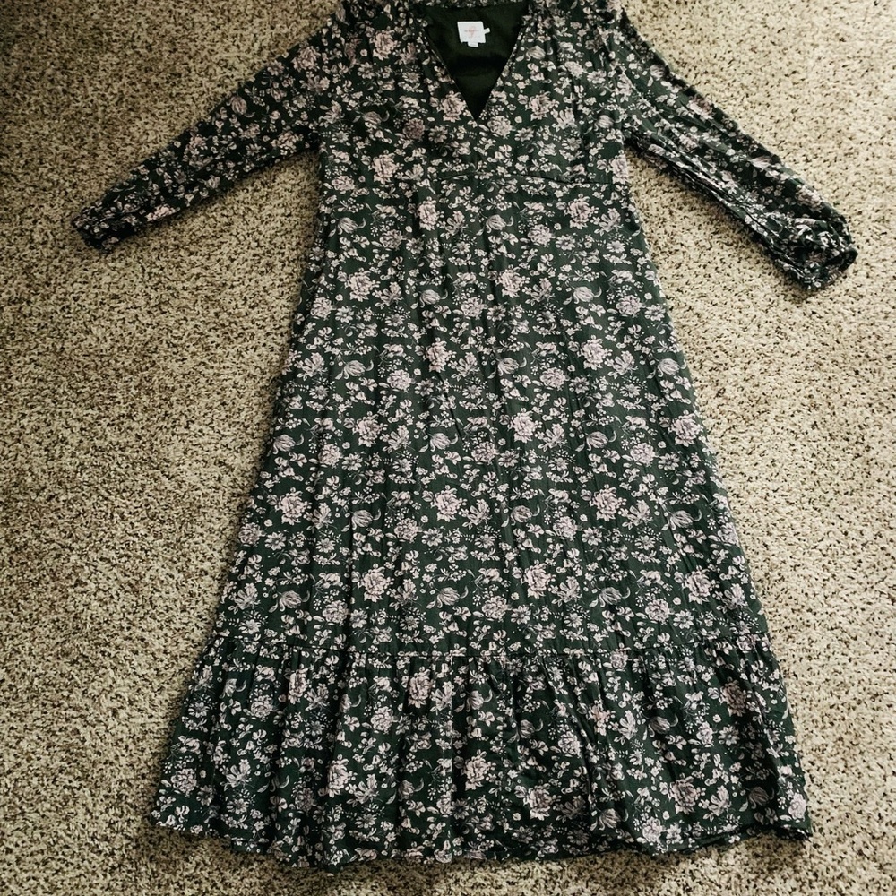 Floral Green Maxi Dress